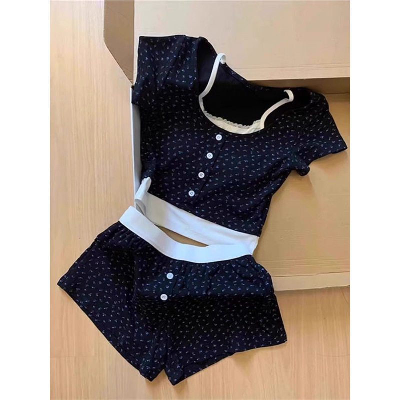 纯欲甜美带胸垫碎花短袖睡衣女夏季修身短裤家居服两件套装夏,女士内衣/男士内衣/家居服,睡袍/浴袍,淘宝优惠券,粉丝福利购,淘宝优惠卷