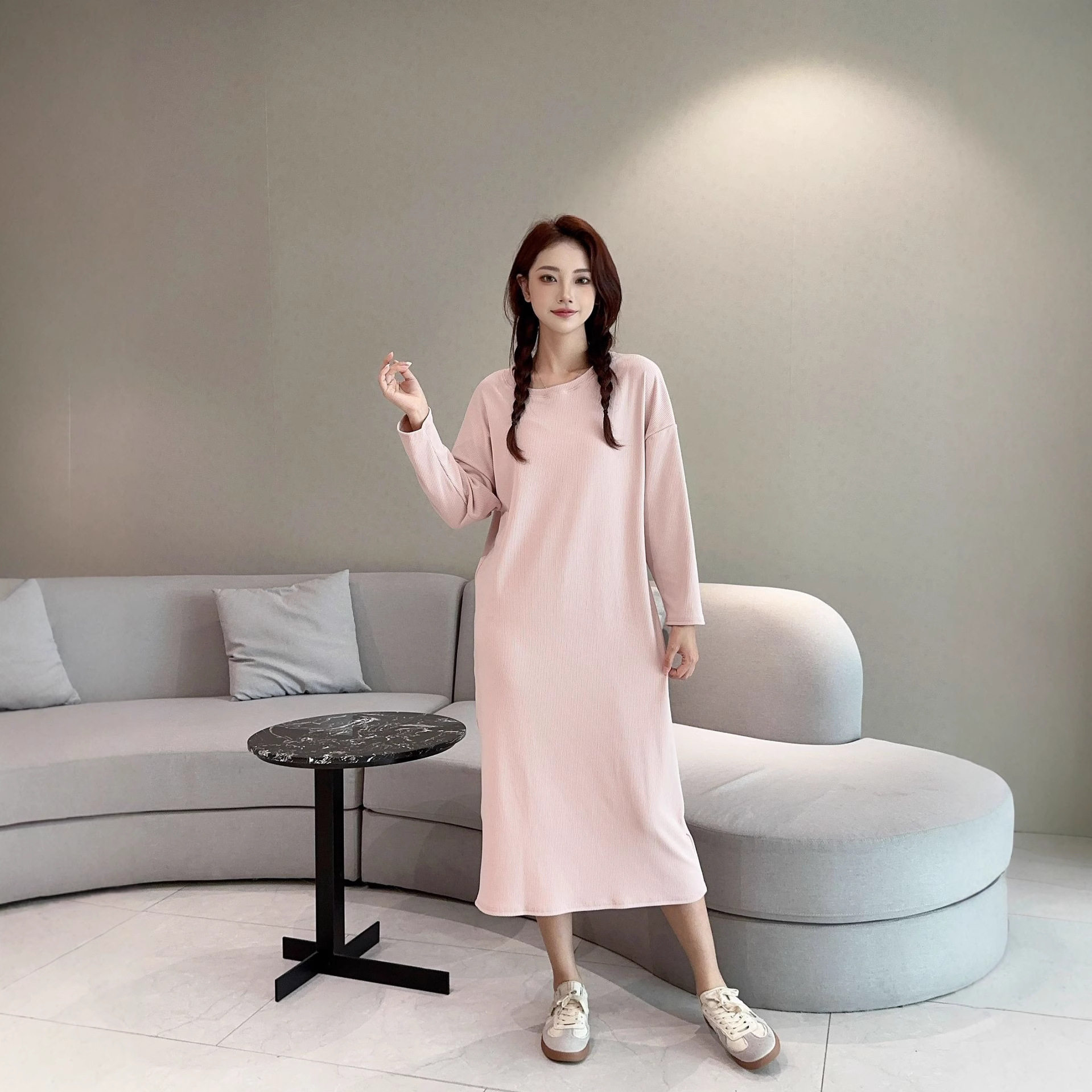 秋冬大码连衣裙女韩版长袖长裙圆领胖mm宽松居家服睡睡裙直筒群,女装/女士精品,连衣裙,淘宝优惠券,粉丝福利购,淘宝优惠卷