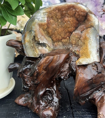 落霞与孤鹜齐飞异象水晶大型摆件