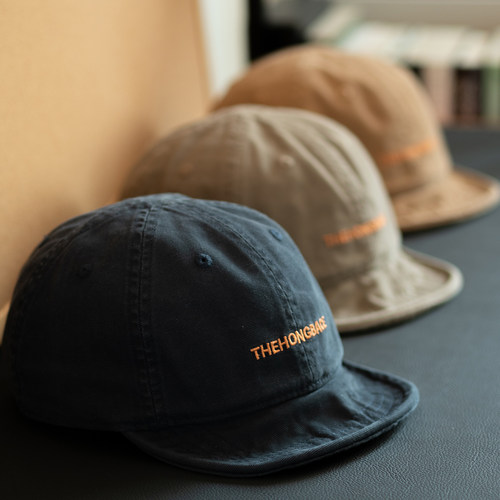 白川复古短檐水洗做旧棒球帽