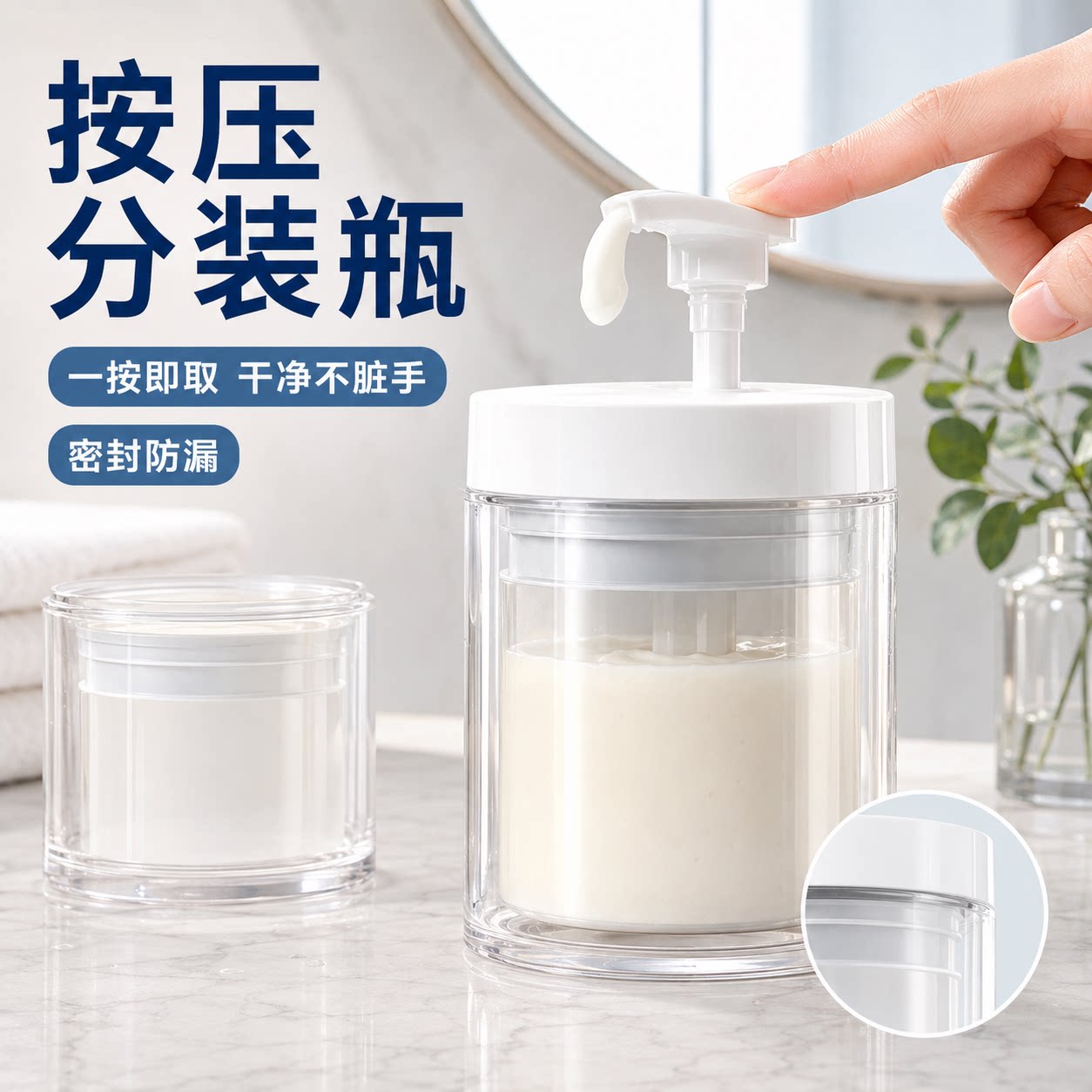 发膜护发素分装按压瓶大容量空瓶子透明收纳瓶洗衣液沐浴露乳液瓶