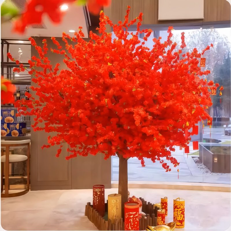 仿真网红桃花树假樱花树大型室内装饰春节新年红包许愿树婚庆造景