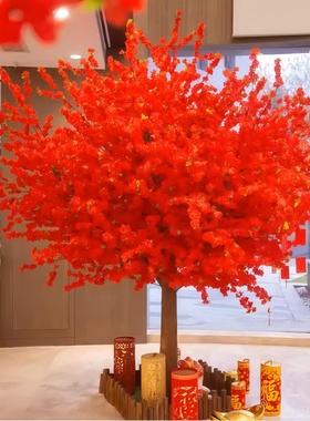 仿真网红桃花树假樱花树大型室内装饰春节新年红包许愿树婚庆造景