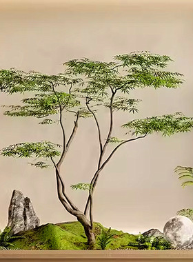 仿真假枫树绿植鸡爪槭景观造景橱窗商场茶室植物装饰摆件组合套装