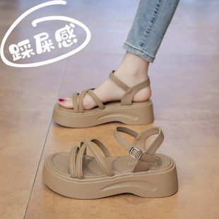 百搭女鞋 清仓断码 休闲露趾软底不累脚时尚 女夏季 子 罗马风厚底凉鞋