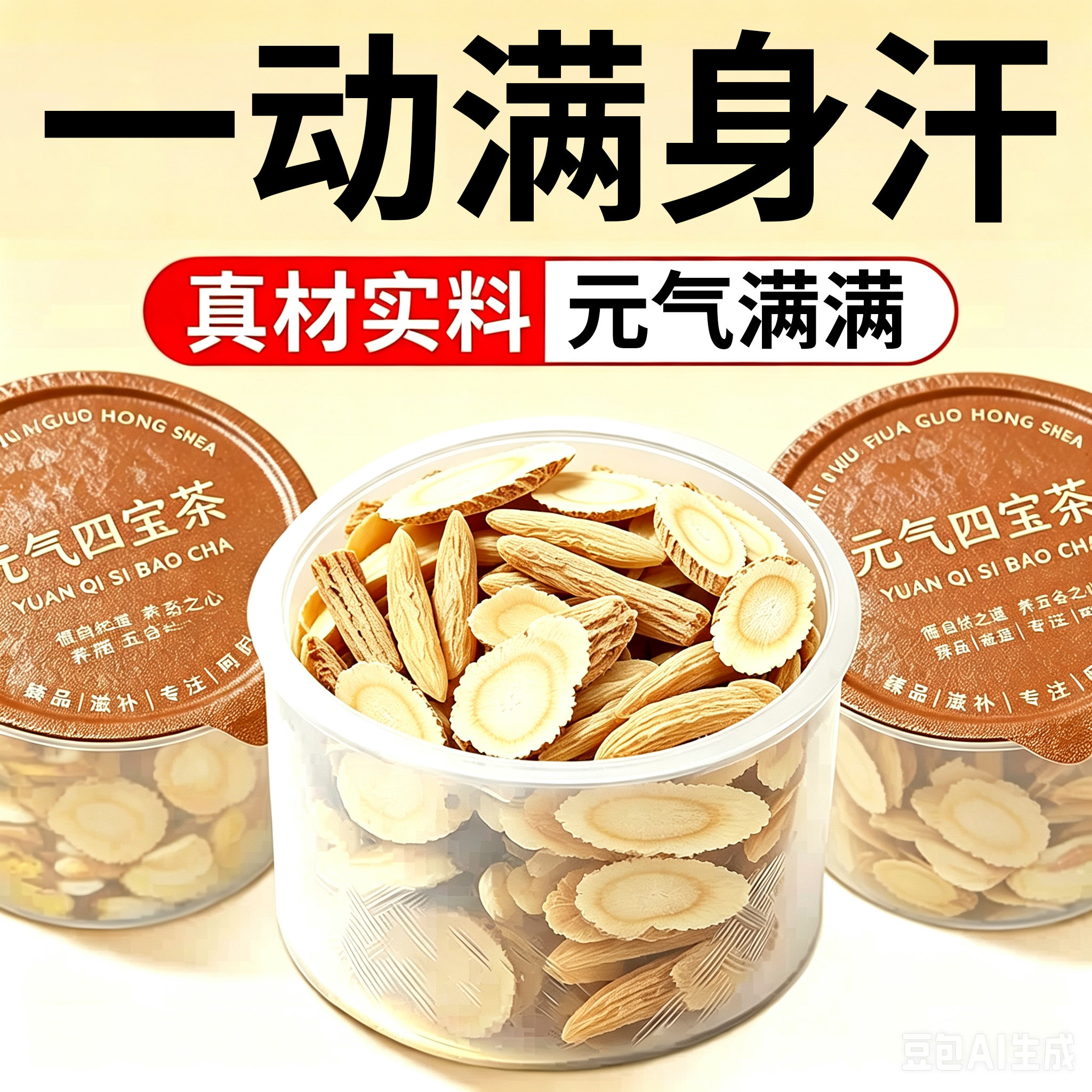 四宝茶麦冬黄芪党参西洋参元气茶图片