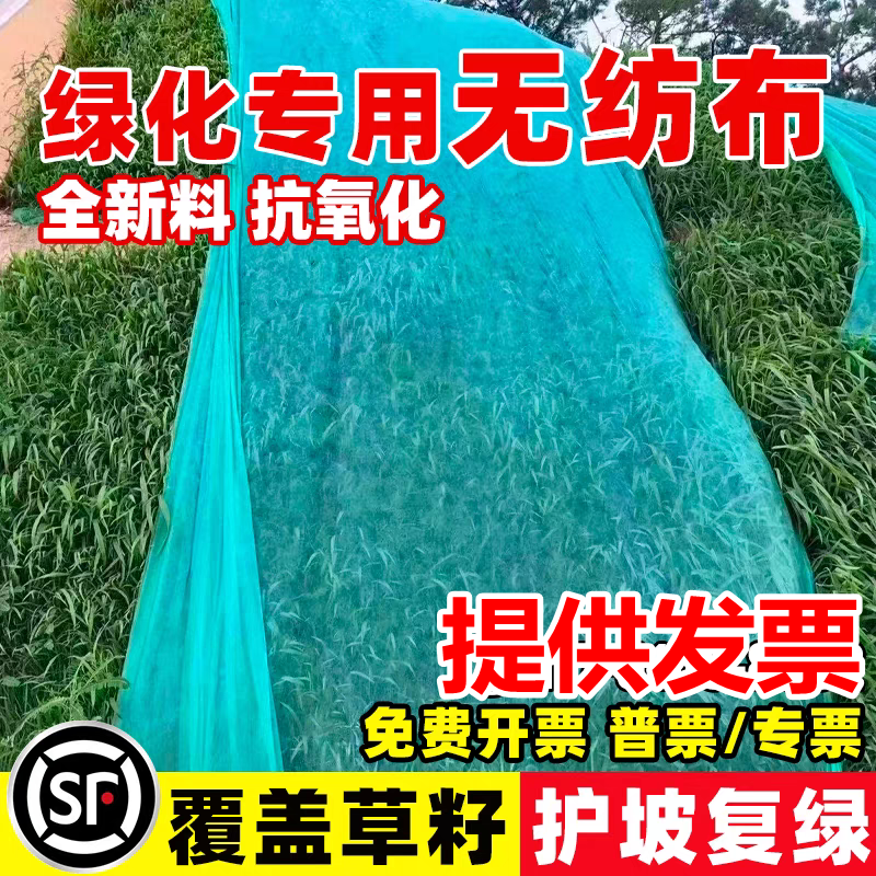 绿化无纺布绿色膜园林工地防尘盖土布护坡边坡草坪植草无纺布整卷
