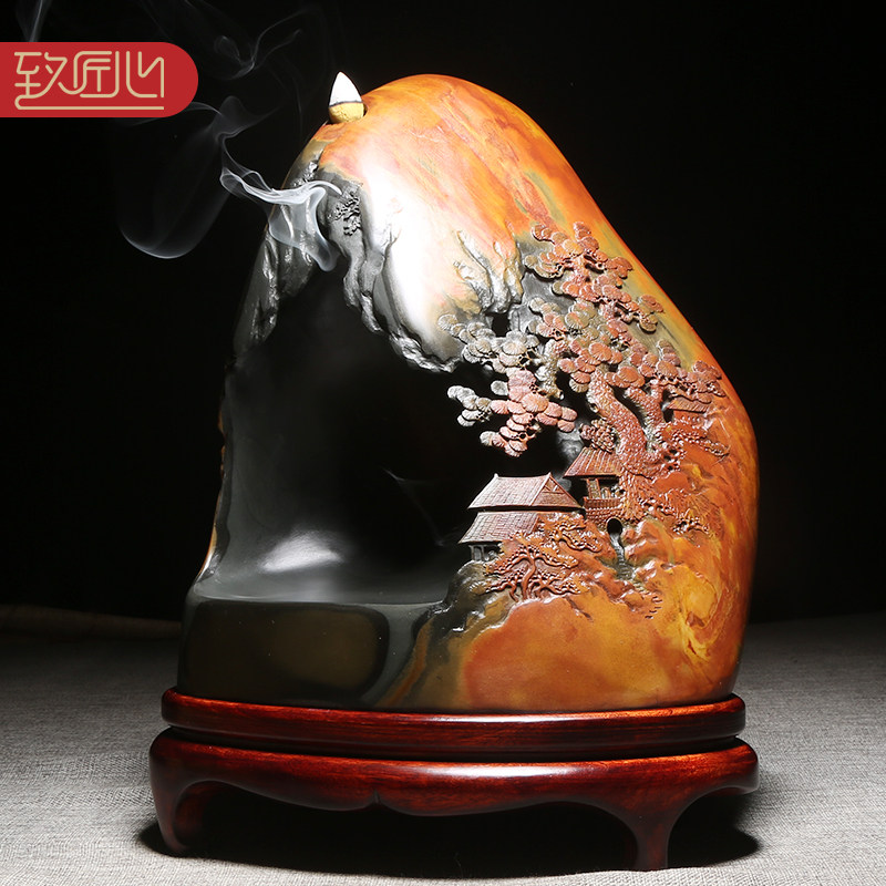 歙砚大师作品《大好河山》高档砚