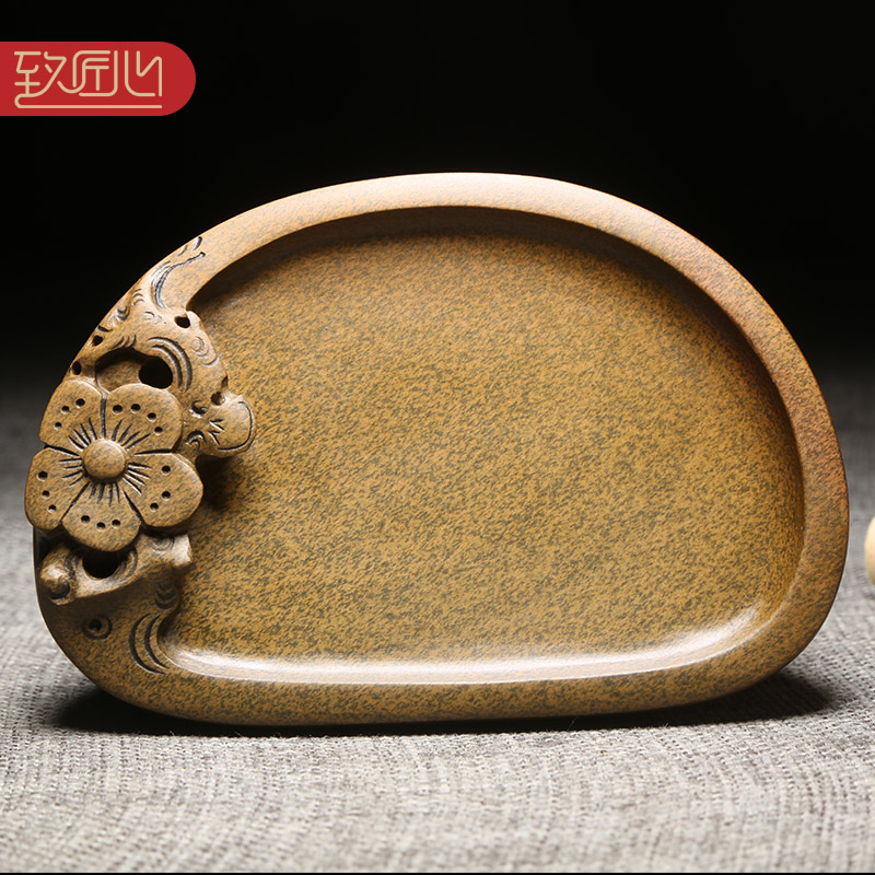 匠心歙砚大师作品老坑黄鱼籽