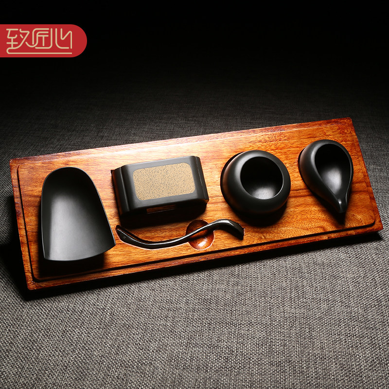 徽州歙砚原石手工制作/文房雅器套装/水盂墨海墨池砚滴小楷砚经典实用文房用品龙尾砚歙砚端砚文房收藏礼品