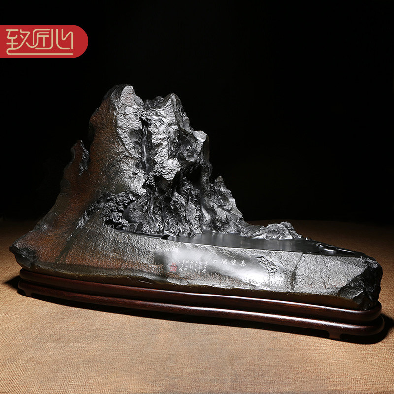 【名师名砚】歙砚大师作品赤壁怀古立体浮雕文房龙尾山老坑籽料天然原石收藏送礼佳品大气高档次摆件倒流香插