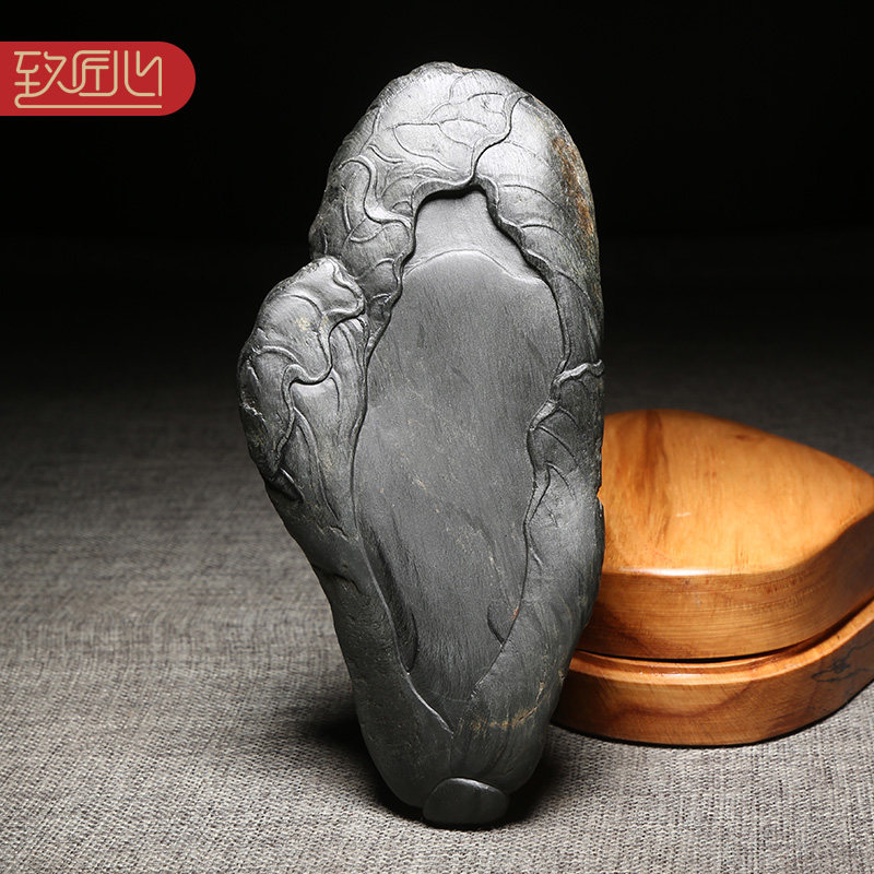 【名师名砚】《百财聚来》大师手工雕刻天然原石高档珍藏礼品歙砚端砚台四大名砚之一老坑眉纹收藏送领导老板