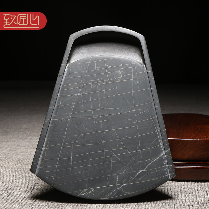 匠心非遗 名师许亚祥匠心素砚/仿古风形砚/精品歙砚老坑砚台 龙尾砚传统龟甲纹高档砚台收藏砚送礼佳品并端砚