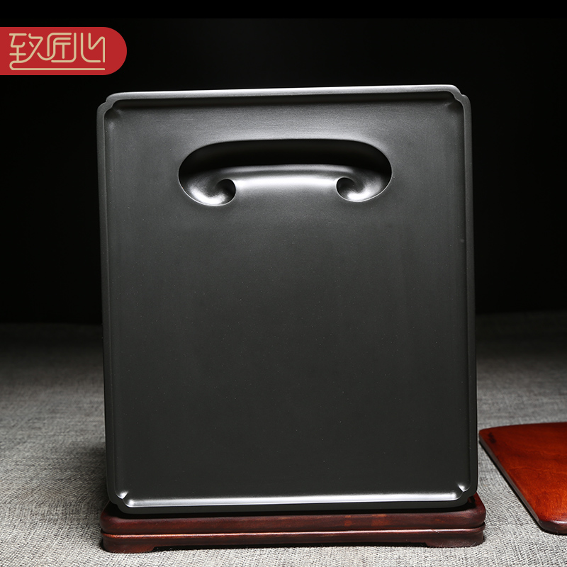 匠心非遗歙砚名师精手工雕刻作品《万事如意》歙砚原石老坑黑龙尾砚台文房四宝收藏送礼自用实用仿古高档素砚