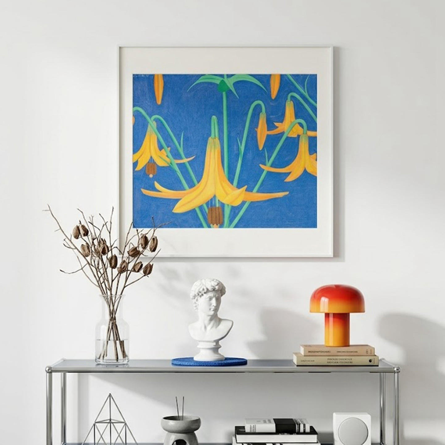 百合花极简现代中古风挂画装饰画