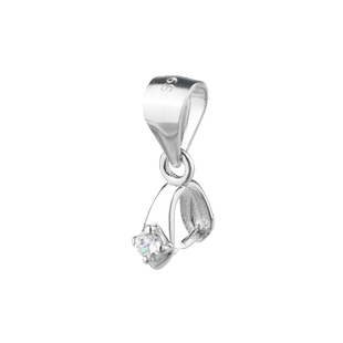 靓翁翁直孔S925纯银吊坠扣翡翠玉佛观音玉坠夹扣貔貅项链连接扣