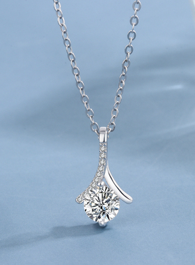 纯银倾城之恋镶钻韩版吊坠项链