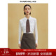 曼德诗莱赛尔天丝纯色衬衫 衬衣女 Polo领本白宽松长袖 2025春季 新品