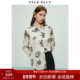 新款 YLLE 镂空宽松雪纺衬衣 妙影玫瑰印花衬衫 2025春季 ELLY 衣衫