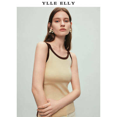 YLLEELLY/衣衫妙影针织吊带春季新款莱赛尔天丝三醋酸撞色背心