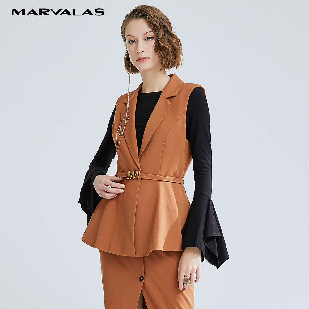 曼德诗马甲2021年新款修身无袖