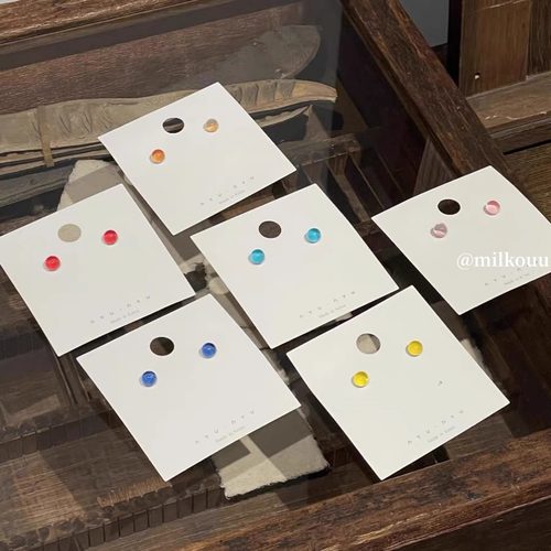 韩国小圆球甜美果冻质感耳钉