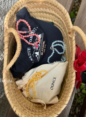 韩国清新夏日纯银天然石串珠项链