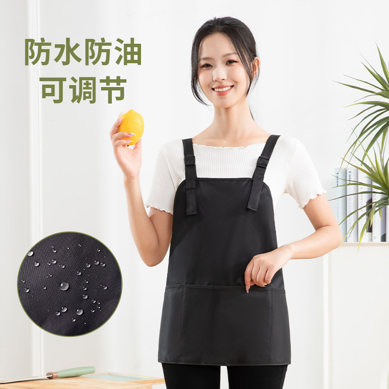 短款围裙小个子女家用厨房防水防油污餐饮小吃专用做饭围腰工作服