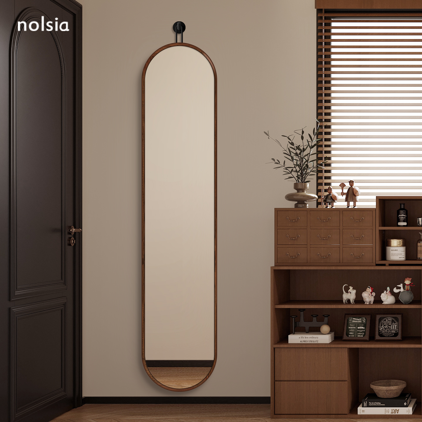 中古风极窄全身镜家用悬挂式镜子