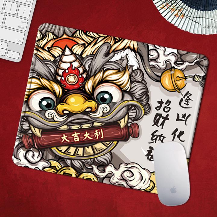 原创国潮鼠标垫小号超大中国风锁边游戏写字办公个性创意加厚桌垫