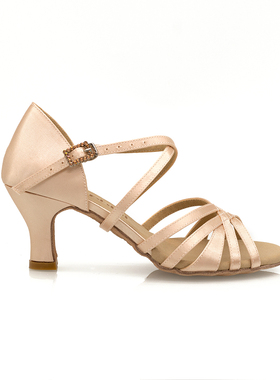 Suphini专业粗跟拉丁舞鞋成年女软底练习恰恰伦巴桑巴牛仔舞蹈鞋