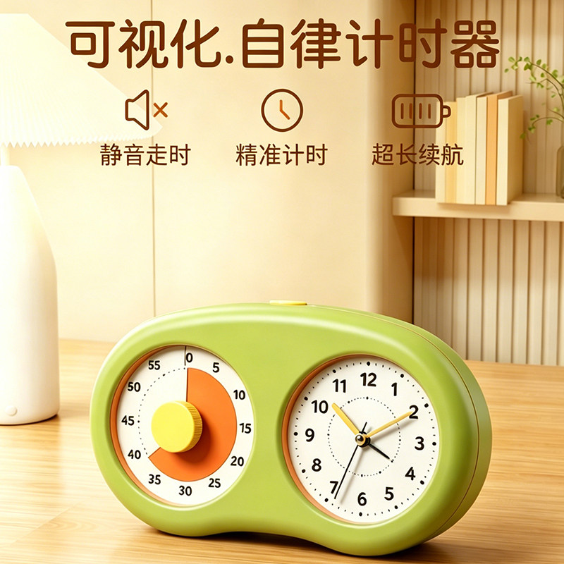 可视化计时器儿童小学生自律神器学习专用闹钟双屏静音时间管理器