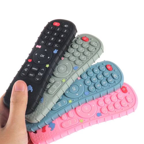 1PC Silicone Baby Toys TV Remote Control Shape Teether Toy B