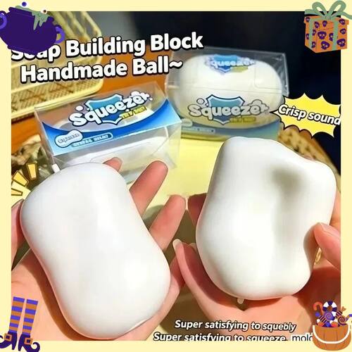 Crunchy Soap Ball Squishy Soap Stress Ball Fidget Toy Filled