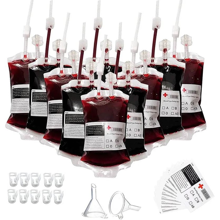 10pcs/lot 350ml Halloween Blood Bag For Drinks PVC Drink Pou