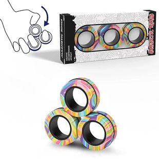 Magnetic Rings Fidget Toy Set Adult Fidget Magnets Spinner R