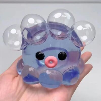 Realistic Solid Bubble Octopus Pinching Toy Simulation Squee
