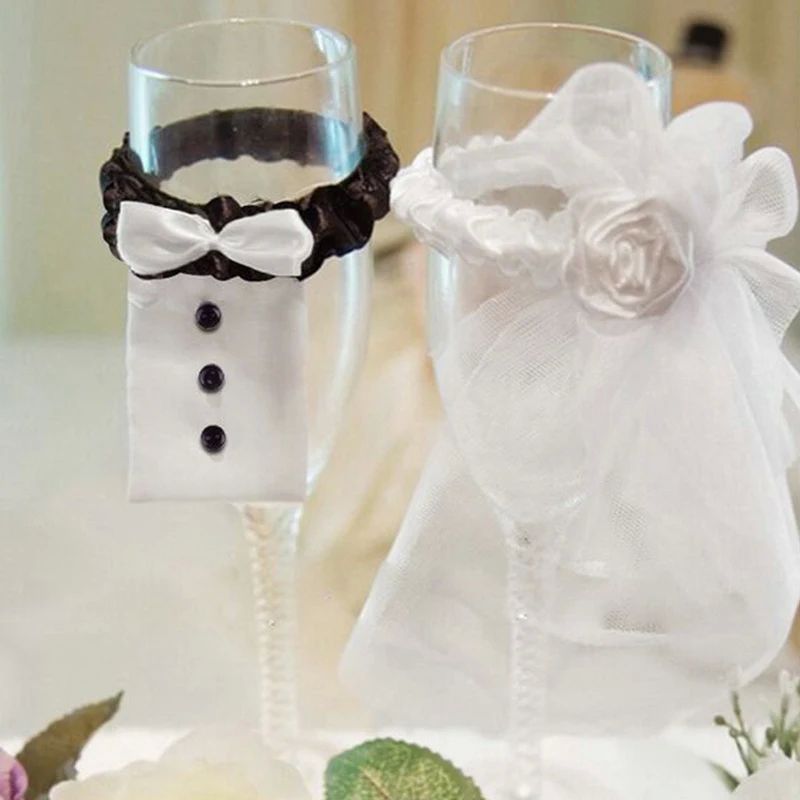 2PCS/ Pair Wedding Decoration Marriage Bride And Groom Wine
