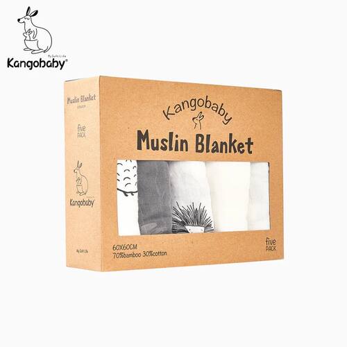 Kangobaby #My Soft Life# 5pieces Set Bamboo Cotton Swaddle B
