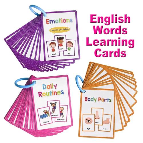 Montessori Kids Learning English Words Cards Kindergarten Te