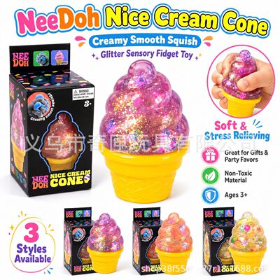 Needoh Glitter Ice Cream Maltose Decompression Toy Maltose M