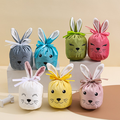 Bunny Rabbit Egg Bag Easter Rabbit Gift Bag Rabbit Smiling F