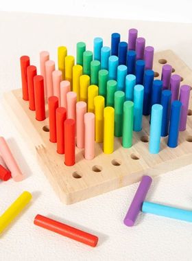Wooden Color Categorization Rod, Colorful Sticks Game, Child