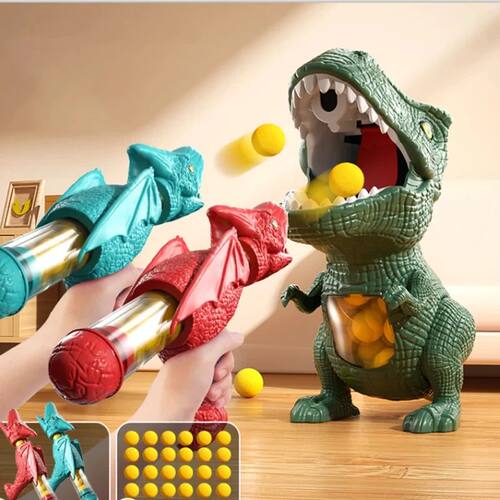 Kawaii T-Rex Dart Blaster Soft Gun Toy Dinosaur Shooting Gam