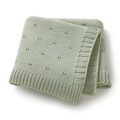 Newborn Baby Blanket Knitted Solid Infant Stroller Swaddling
