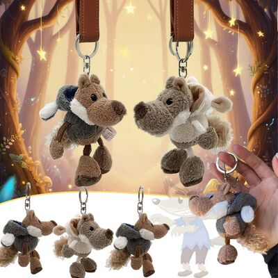 1-10PCS Disguised Wolf Plush Keychain Funny Cartoon Animal P