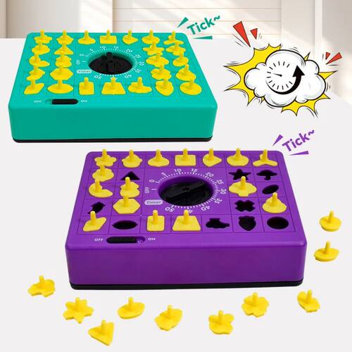 Shape Matching Game 26 Pieces, Time Puzzle Educational Toy,