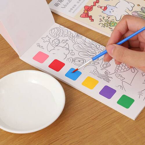 12pages Children's Watercolor Coloring Book,Drawing Toys For
