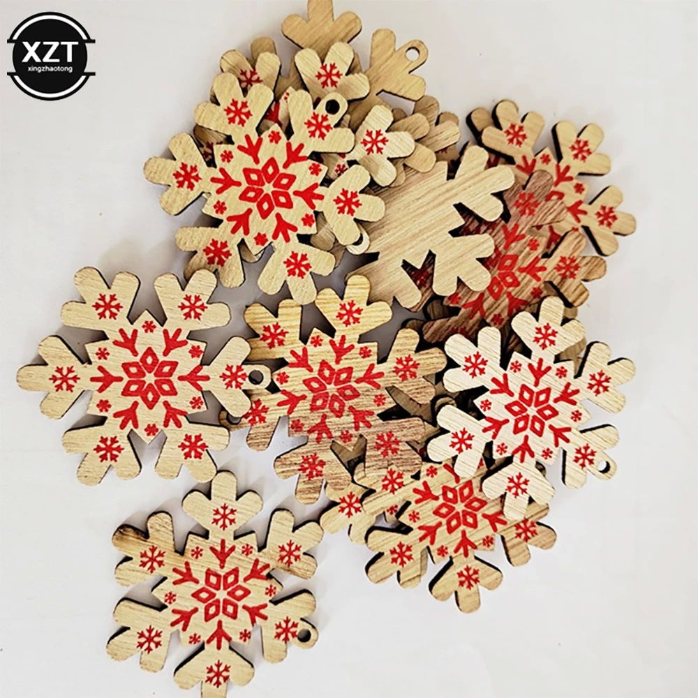 10PC Wooden Christmas Ornaments Kids Toys For Chirstmas Tree