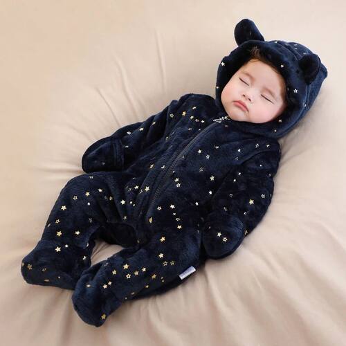 Newborn Baby Flannel Rompers Soft Warm Autumn Winter Bodysui